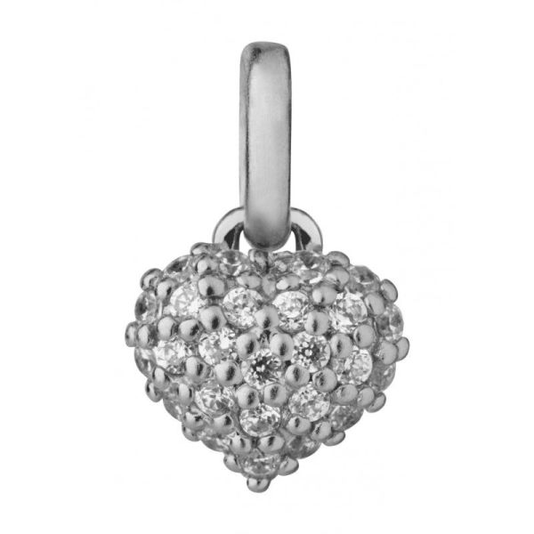 byBiehl Ladies Silver Mini Sparkle Heart Pendant-1