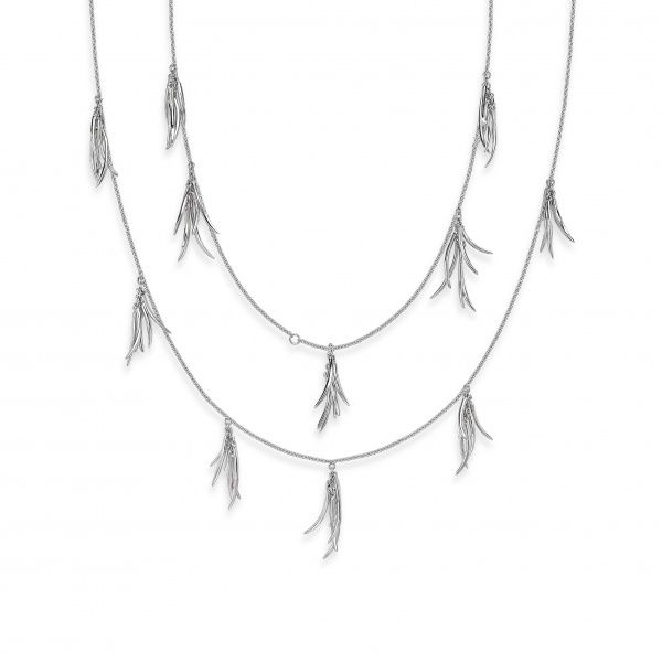 Rachel Galley Silver 'Molto' Cluster Long Line Necklace-1