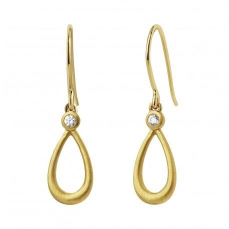 byBiehl Ladies Yellow Gold Serene Drop Earrings-1