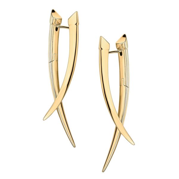 Shaun Leane Yellow Gold Vermeil Sabre Crossover Earrings-3317411