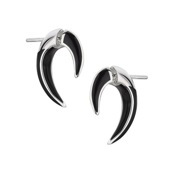 Shaun Leane Sabre Deco Silver Ceramic Talon Earrings-1