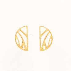 Les Georgettes Ladies Yellow Gold 30MM (Earrings) Perroquet Studs Earrings-1
