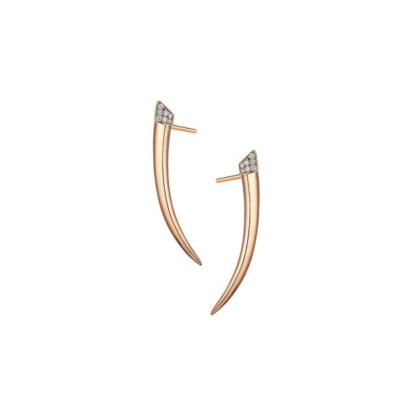 Shaun Leane Rose Gold Vermeil Diamond Tusk Earrings-1