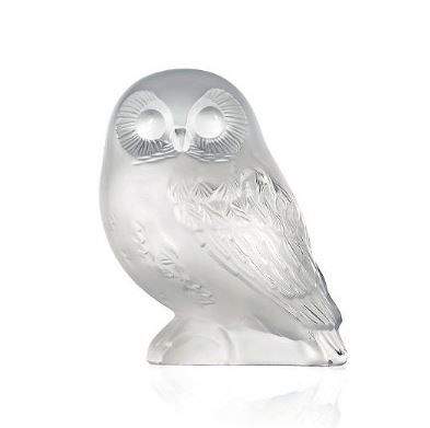 Lalique Shivers Owl Crystal Sculpture-1