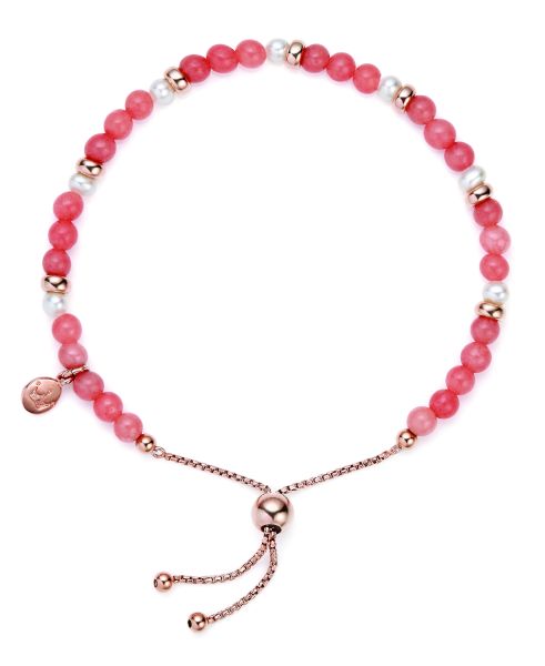 Jersey Pearl Ladies Rose Gold Plated Sky Coral Pearl Scatter Bracelet-1