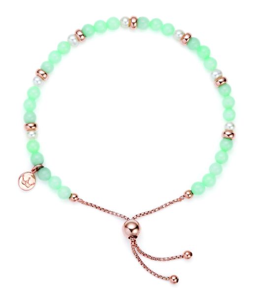 Jersey Pearl Ladies Rose Gold Plated Sky Mint Green Pearl Scatter Bracelet-1