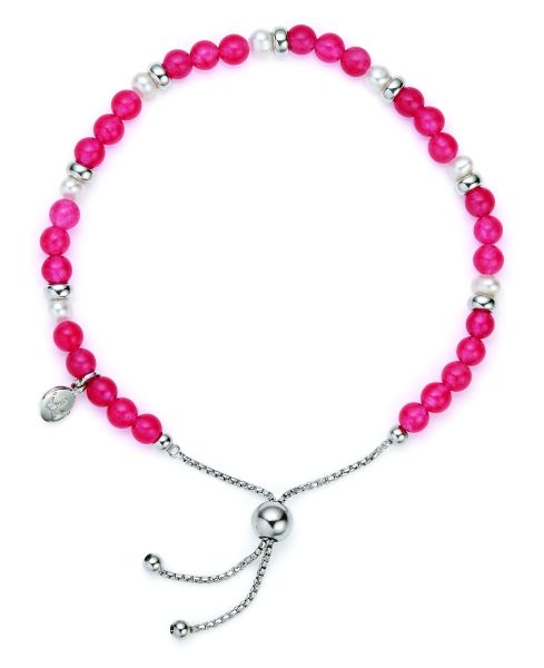 Jersey Pearl Ladies Silver Sky Pink Pearl Scatter Bracelet-1