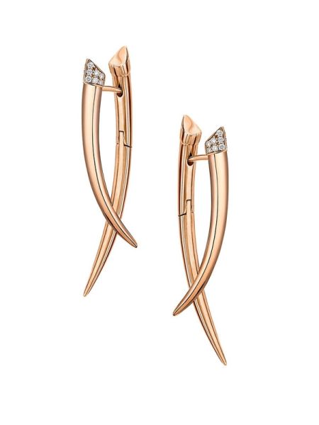 Shaun Leane Ladies Rose Gold Vermeil Diamond Crossover Earrings-1
