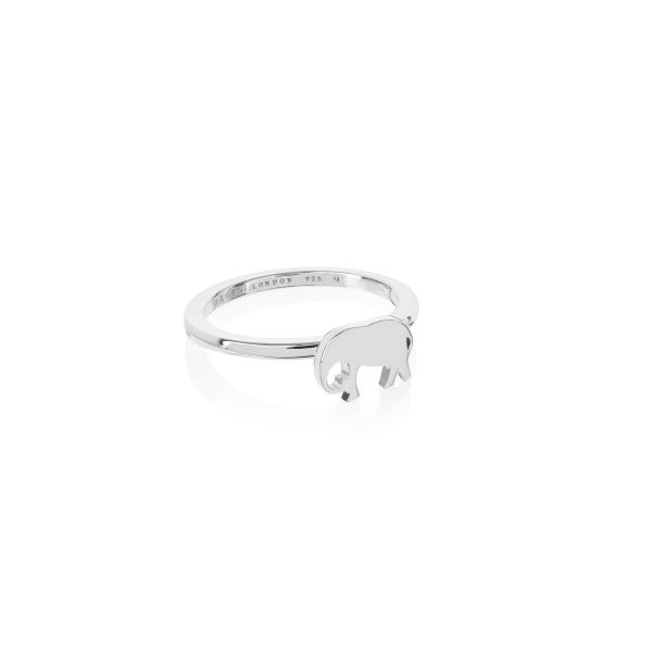 Daisy London Ladies Silver Elephant Good Karma Ring - Small-1