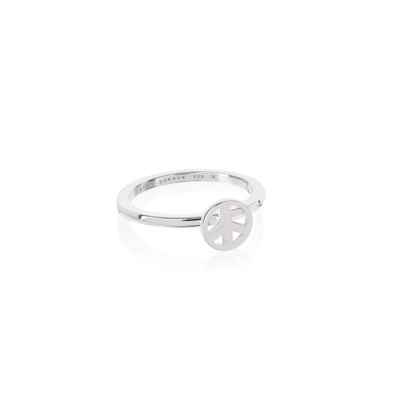 Daisy London Ladies Silver Peace Good Karma Ring - Small-1