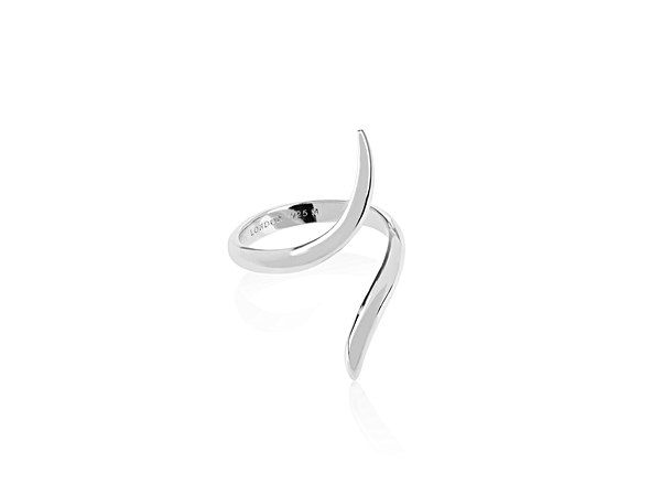Daisy London Ladies Silver Tusk Wrap Ring - Size Small-1