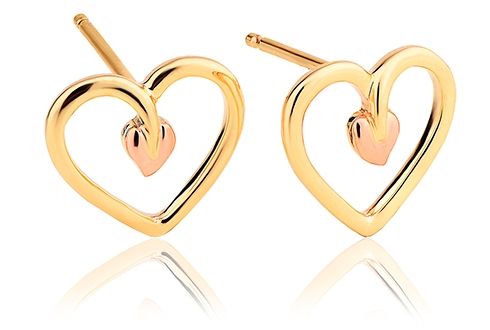 Clogau Tree of Life Heart Stud Earrings-1
