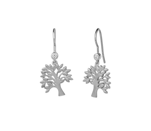 byBiehl Ladies Silver Tree of Life Drop Earrings-1