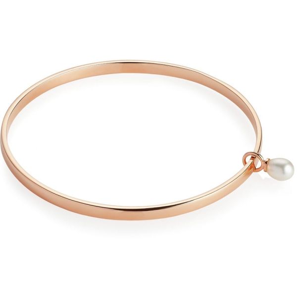 Jersey Pearl Ladies Viva Rose Gold Plated Pearl Bangle-1