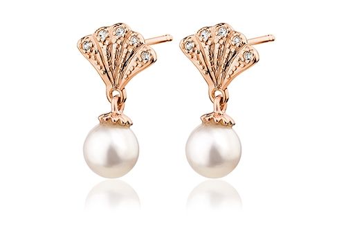 Clogau Rose Gold Windsor Pearl Stud Earrings-1
