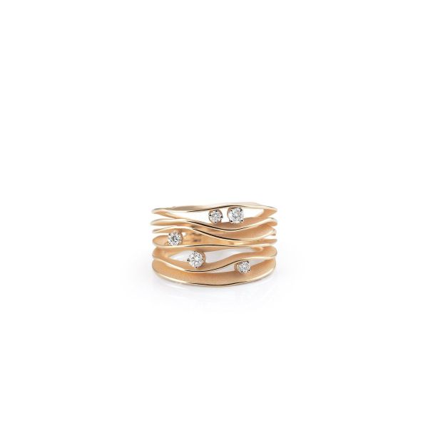 Cammilli Firenze Dune 18ct Orange Apricot Gold 0.28ct Diamond Ring-0107111