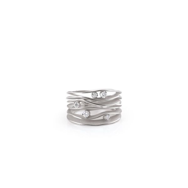 Cammilli Firenze 18ct White Ice Gold 0.28ct Diamond Ring-5401003