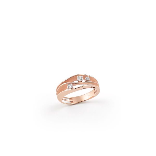 Cammilli Firenze Dune 18ct Pink Champagne Gold 0.19ct Diamond Ring-5401005