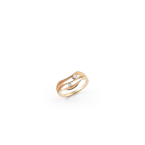Cammilli Firenze Dune Atolli Orange Apricot Gold 0.09ct Diamond Ring-5401010