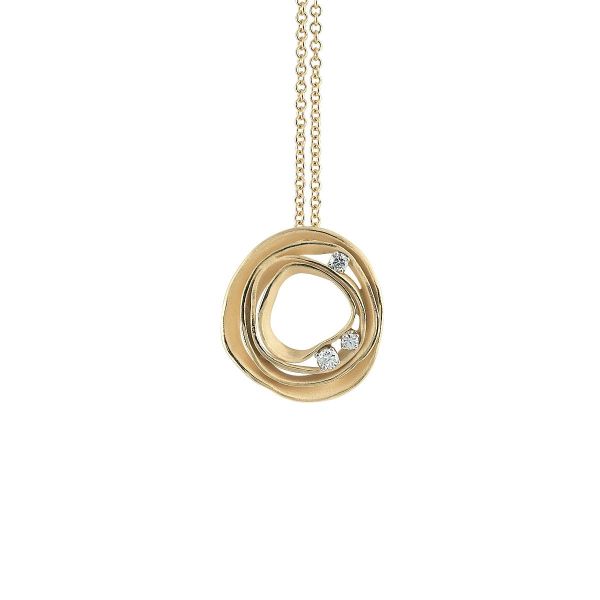 Cammilli Firenze Dune 18ct Yellow Sunrise Gold 0.16ct Diamond Pendant-5405010