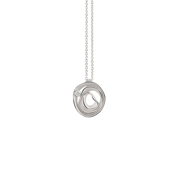 Cammilli Firenze 18ct White Ice Gold 0.04ct Diamond Pendant-5405007