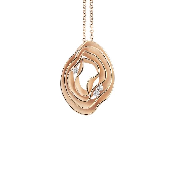 Cammilli Firenze Dune Electa Orange Apricot Gold 0.16ct Diamond Pendant-5405003