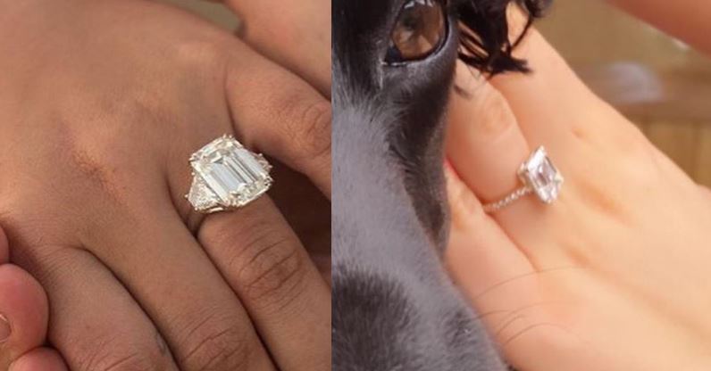 Left: Demi Lovato Engagement Ring Right: Nicola Peltz Engagement Ring