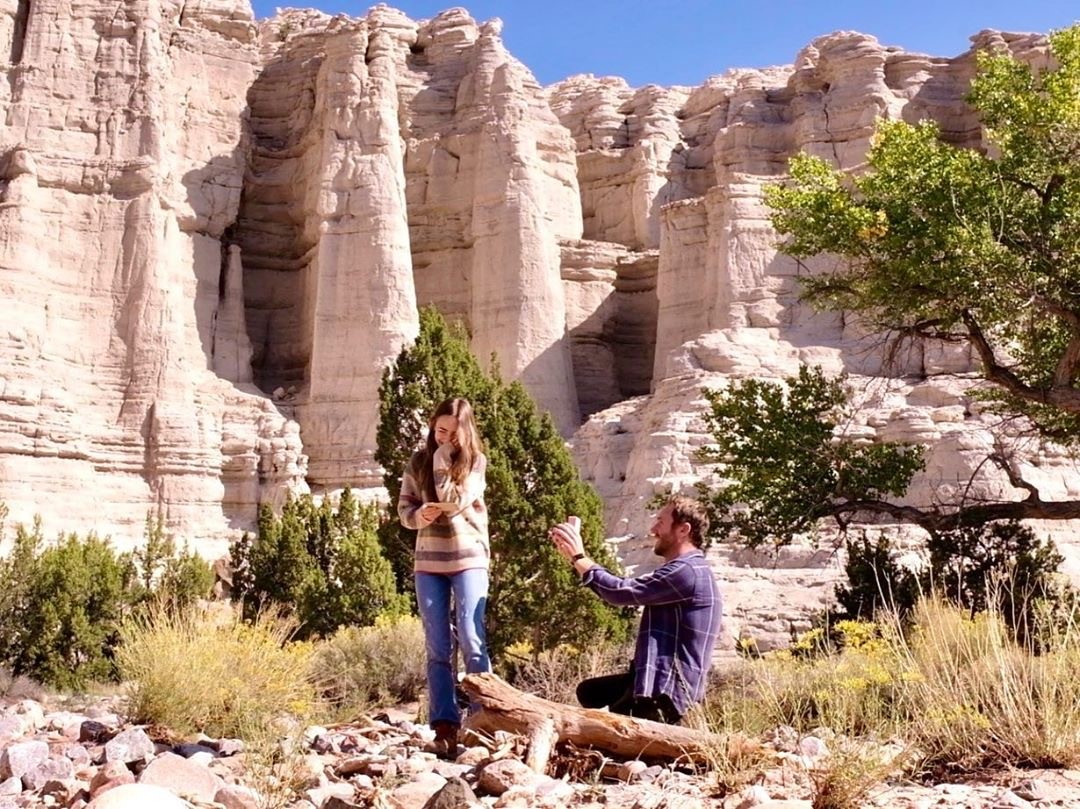 Lily Collins and Charlie McDowell Proposal New Mexico