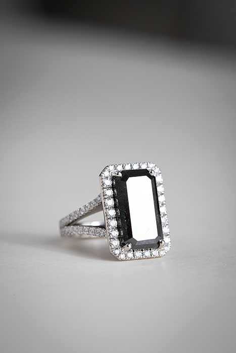 Myleene Klass Bespoke Black Diamond Ciuster Enagement Ring 