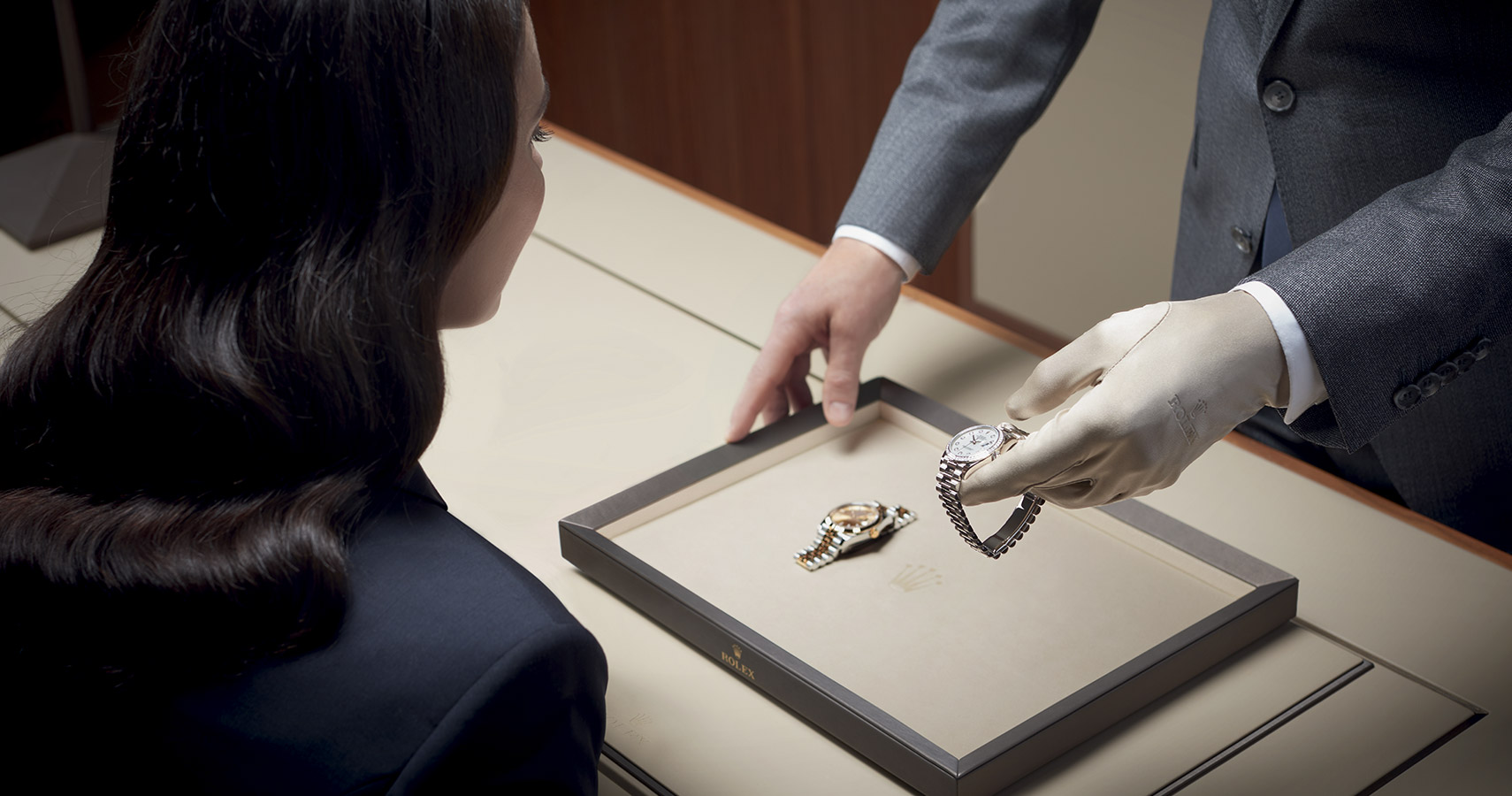 Rolex Watch being presented to a customer