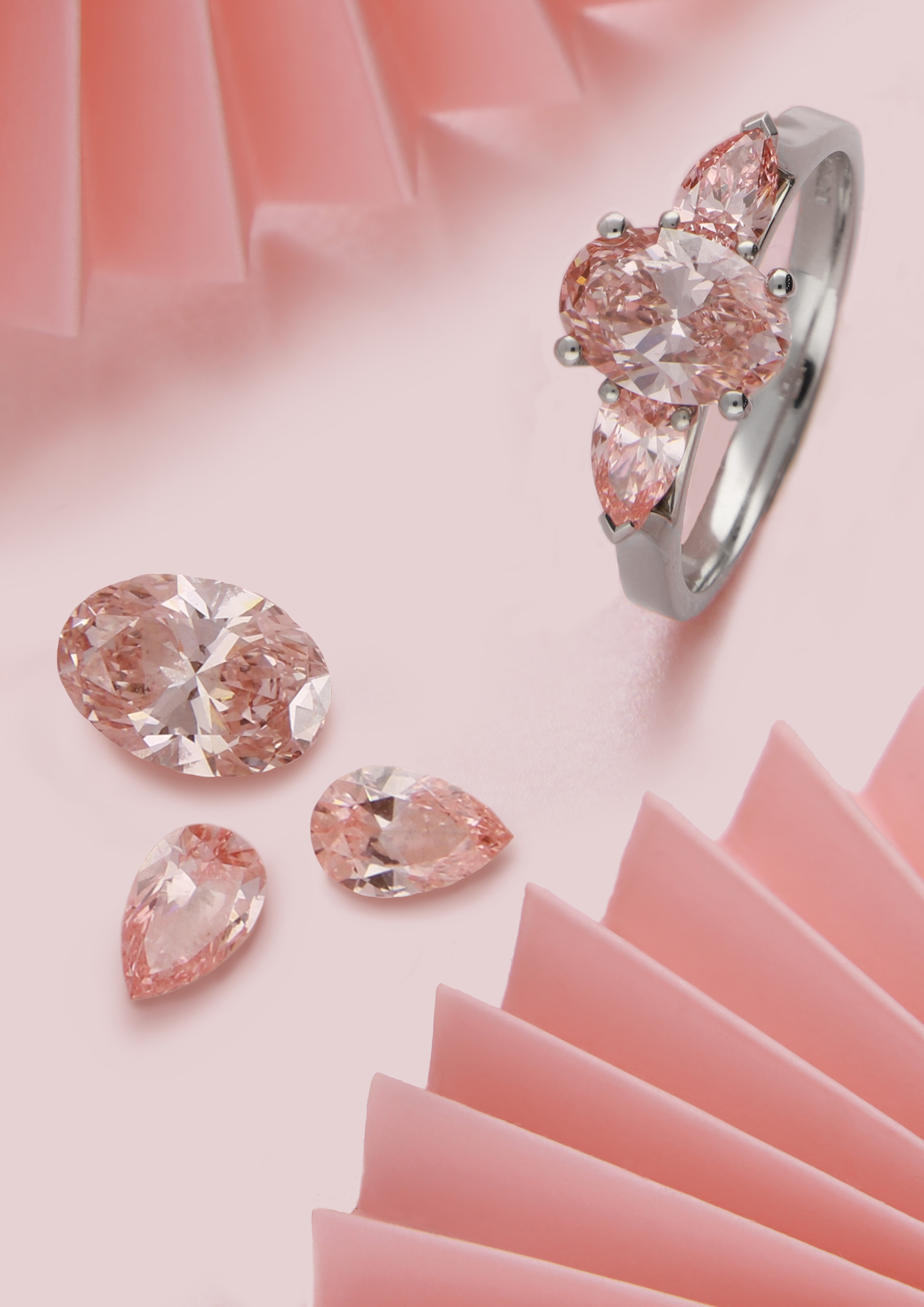 Pink Diamond Three Stone